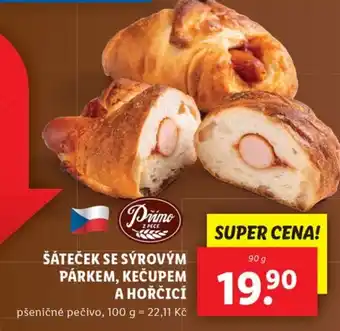 Lidl ŠÁTEČEK SE SÝROVÝM PÁRKEM, KEČUPEM A HOŘČICÍ nabídka
