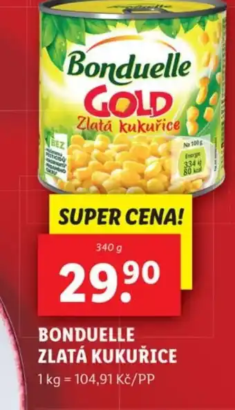 Lidl BONDUELLE ZLATÁ KUKUŘICE nabídka