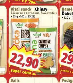 Norma Vital snack chipsy nabídka