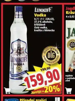 Norma Lunikof vodka nabídka