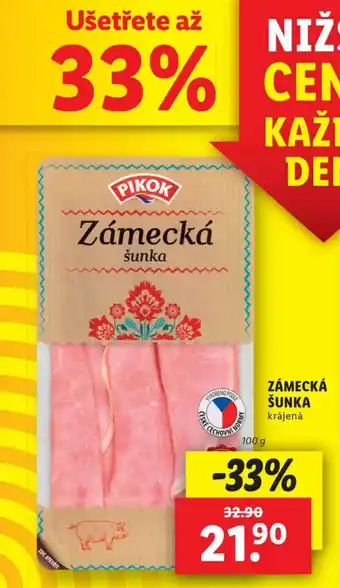 Lidl ZÁMECKÁ ŠUNKA nabídka