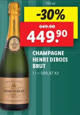 Lidl CHAMPAGNE HENRI DUBOIS BRUT nabídka