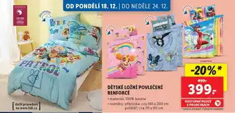 Lidl DĚTSKÉ LOŽNÍ POVLEČENÍ RENFORCÉ nabídka
