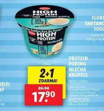 Lidl Protein puding mléčná krupice nabídka