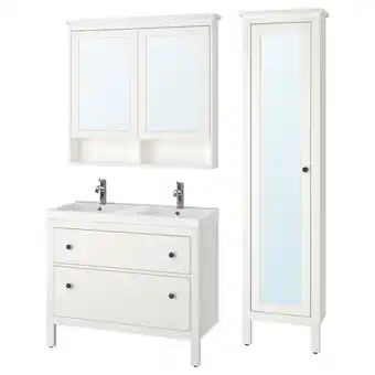 IKEA Hemnes / odensvik koupelnový nábytek, sada 6 ks, bílá/baterie voxnan, 103 cm nabídka
