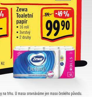 Albert Zewa deluxe toaletní papír nabídka