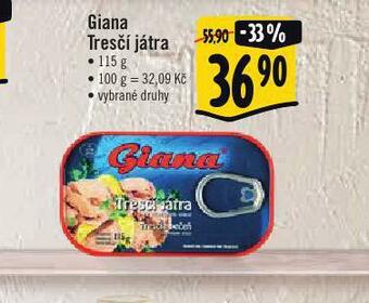 Albert Giana tresčí játra nabídka