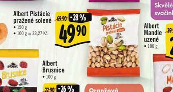 Albert Albert pistácie pražené solené nabídka