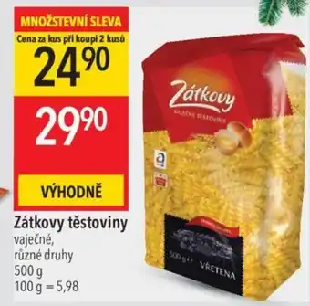 Globus Zátkovy těstoviny nabídka