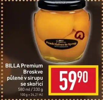 Billa BILLA Premium Broskve půlené v sirupu se skořicí nabídka