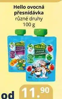 Potraviny CZ Hello ovocná přesnídávka různé druhy 100 g nabídka