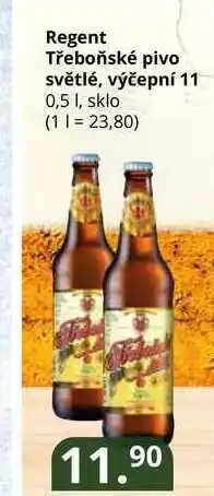 Potraviny CZ Regent třeboňské pivo světlé, výčepní 11 0,5l nabídka