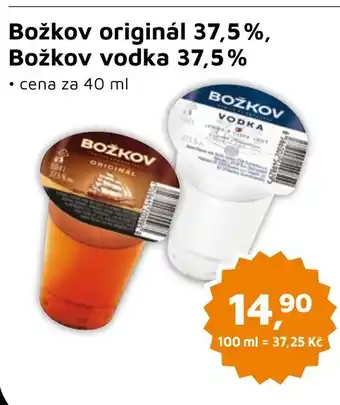 Božkov originál 37,5%, Božkov vodka 37,5%