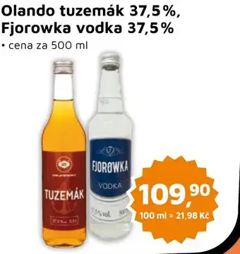 Můjobchod Olando tuzemák 37,5%, Fjorowka vodka 37,5% nabídka
