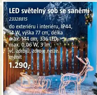Bauhaus LED světelný sob se saněmi nabídka