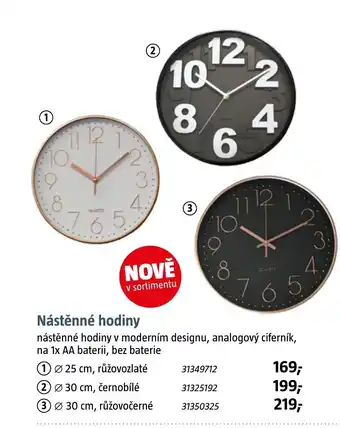 Bauhaus Nástěnné hodiny nabídka