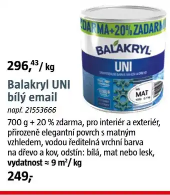 Bauhaus Balakryl UNI bílý email nabídka