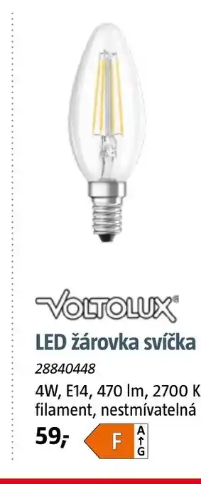 Bauhaus LED žárovka svíčka nabídka
