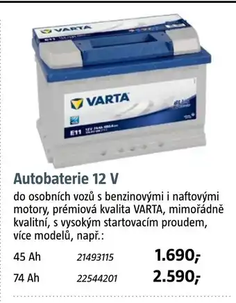 Bauhaus Autobaterie 12 V nabídka
