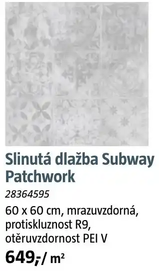Bauhaus Slinutá dlažba Subway Slinutá Patchwork nabídka
