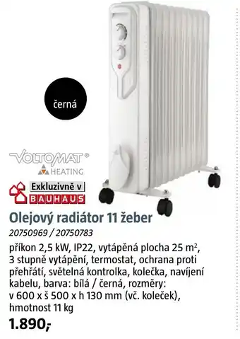 Bauhaus Olejový radiátor 11 žeber nabídka