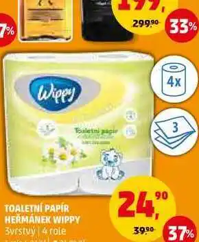 Penny Market Toaletní papír heřmánek wippy 3vrstvý, 4 role nabídka