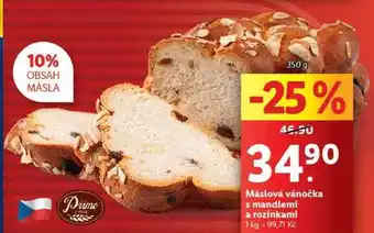 Máslová vánočka s mandlemi a rozinkami, 350 g