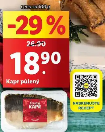 Kapr půlený, cena za 100 g
