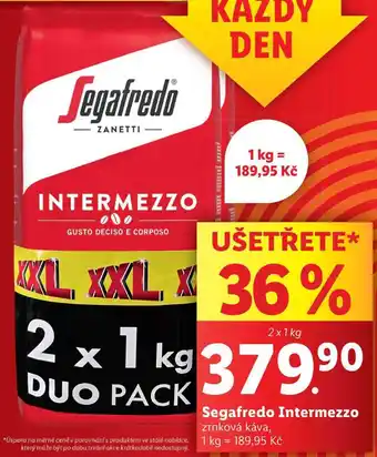 Lidl Segafredo intermezzo zrnková káva, 2x 1 kg nabídka
