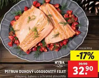 Lidl Pstruh duhový lososovitý filet, cena za 100 g nabídka