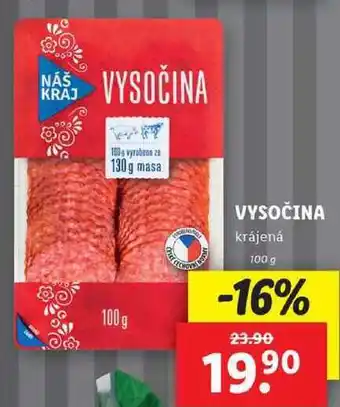 Lidl Vysočina, 100 g nabídka