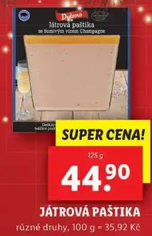 Lidl Játrová paštika, 125 g nabídka