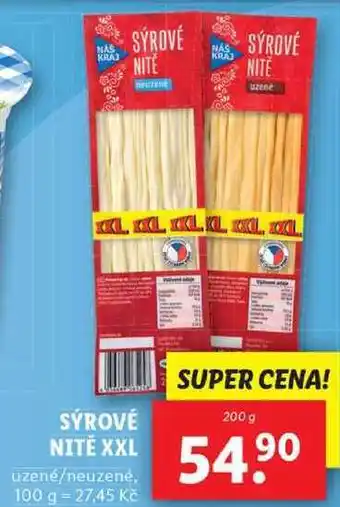 Lidl Sýrové nitě xxl, 200 g nabídka