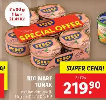 Lidl Rio mare tuňák, 7x 80 g nabídka