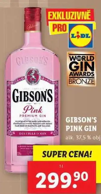 Lidl Gibson's pink gin, 1 l nabídka