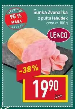Billa Šunka zvonařka z pultu lahůdek cena za 100g nabídka