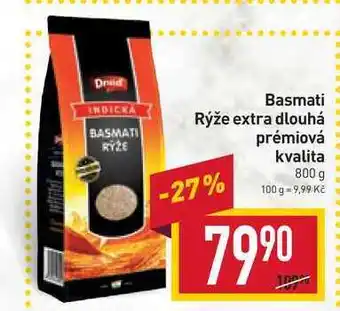 Billa Basmati rýže extra dlouhá prémiová kvalita 800 g nabídka