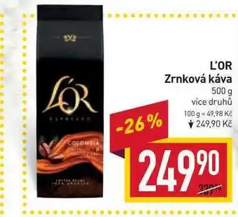 Billa L'or zrnková káva 500 g nabídka