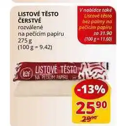 Flop Listové těsto čerstvé rozválené na pečícím papiru 275 g nabídka