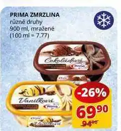 Flop Prima zmrzlina různé druhy 900 ml nabídka