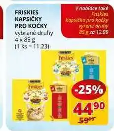Flop Friskies kapsičky pro kočky vybrané druhy 4 x 85 g nabídka