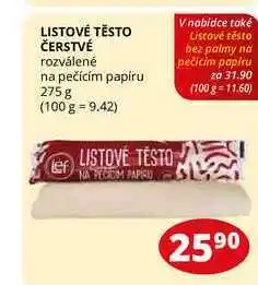 Flop Listové těsto čerstvé rozválené na pečícím papíru 275 g nabídka