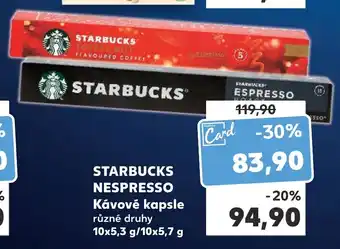 Kaufland STARBUCKS NESPRESSO Kávové kapsle nabídka