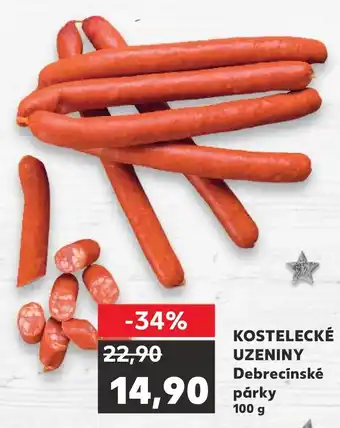 Kaufland KOSTELECKÉ UZENINY Debrecínské párky nabídka