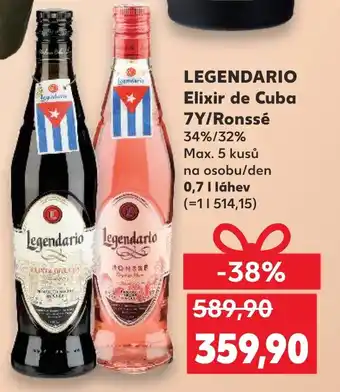 Kaufland LEGENDARIO Elixir de Cuba 7Y/Ronssé nabídka