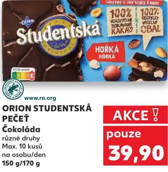Kaufland ORION STUDENTSKÁ PEČEŤ Čokoláda nabídka
