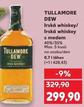 Kaufland TULLAMORE DEW Irská whiskey/ Irská whiskey s medem nabídka