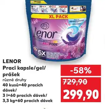 Kaufland LENOR Prací kapsle/gel/ prášek nabídka