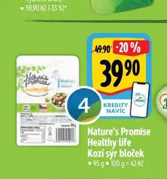 Albert Nature's promise healthy life kozí sýr bloček 95 g nabídka