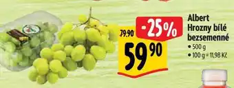 Albert Albert hrozny bílé bezsemenné • 500 g nabídka